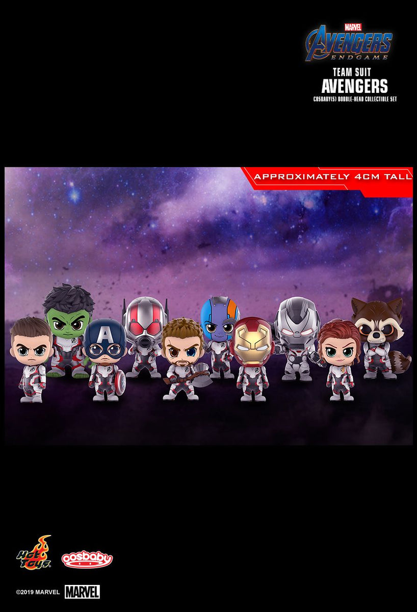 Avengers Endgame: Team Suit Avengers Bobble-Head Collectible Set (10-P ...